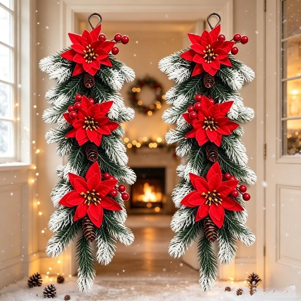 Realistic Artificial Christmas Wreath Lifelike Christmas Wreath Ornaments Home Decor