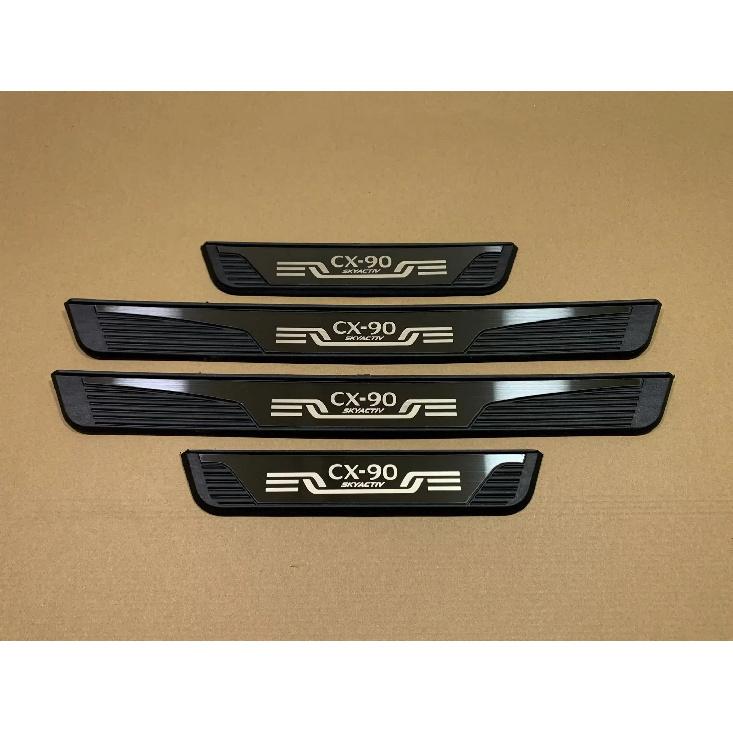 For Mazda CX90 CX-90 2024 Car Door Sill Protector Pedal Cover Scuff Plate Trims Sticker Car Styling Accessories