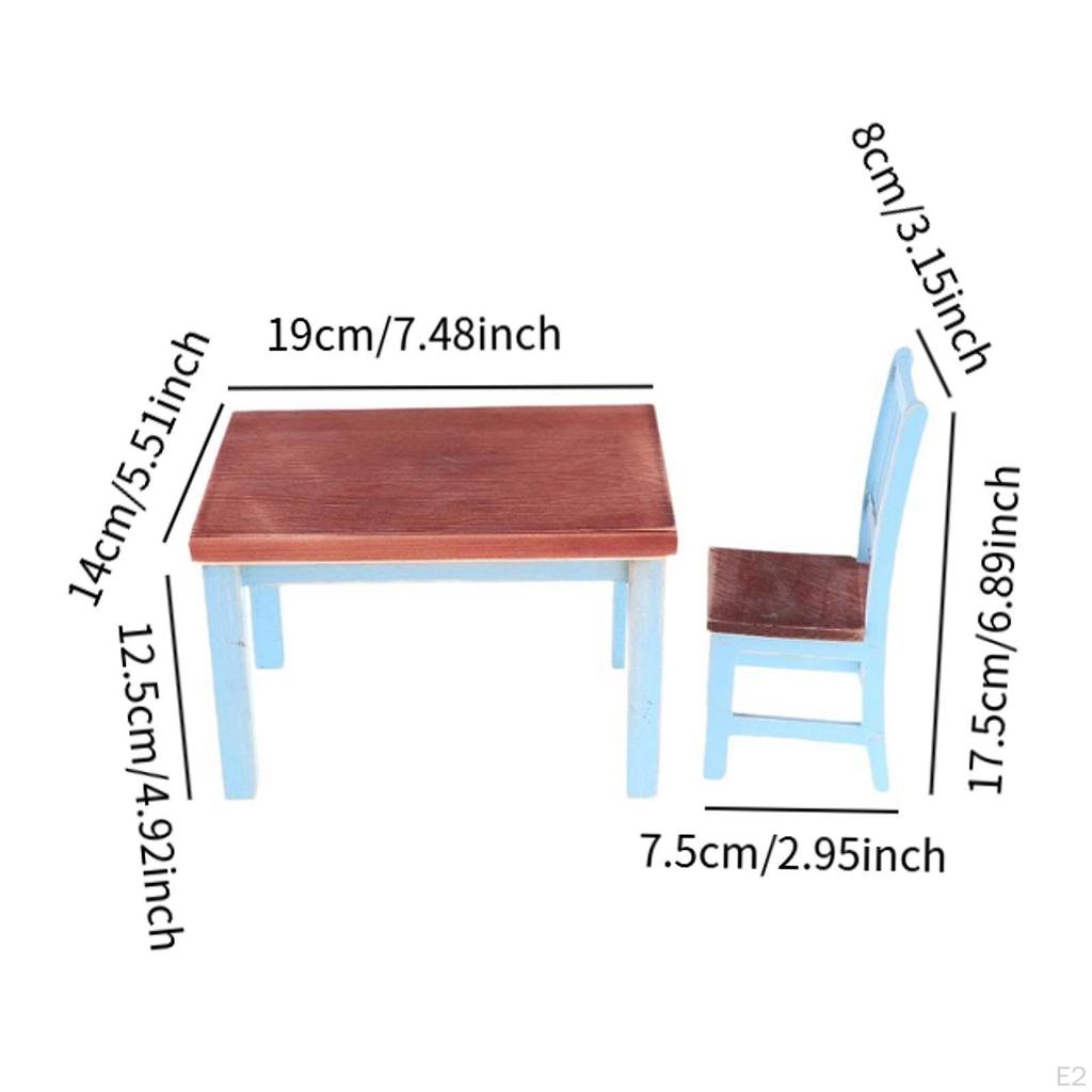1:12 Puppenhaus Esszimmer Szenen Spielset Mini Tisch- und Stuhlmodell für