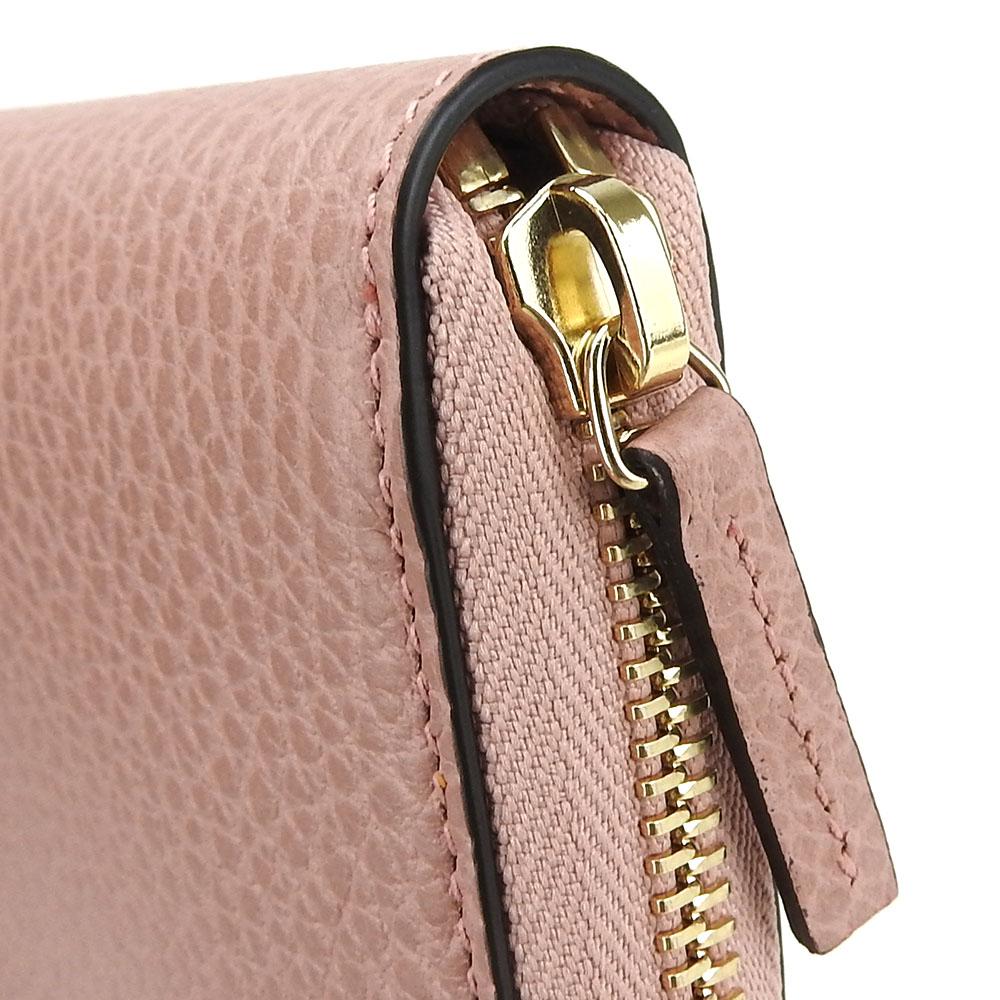 Used GUCCI Purse 449347 Interlocking Leather Pink Pink Zip Around