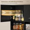 Mobile da cucina, Credenza con cassetto, Ante con chiusura ammortizzata, 80 x 35 x 180 cm, Nero