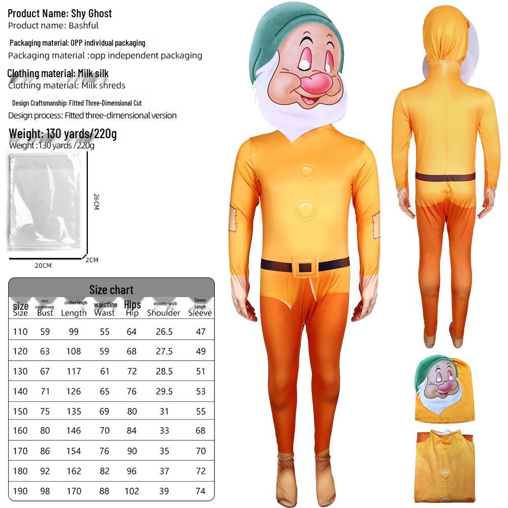 Snow White & Seven Dwarfs Halloween Cosplay Costumes - Fairy Tale Dress-up Outfits Kids 130