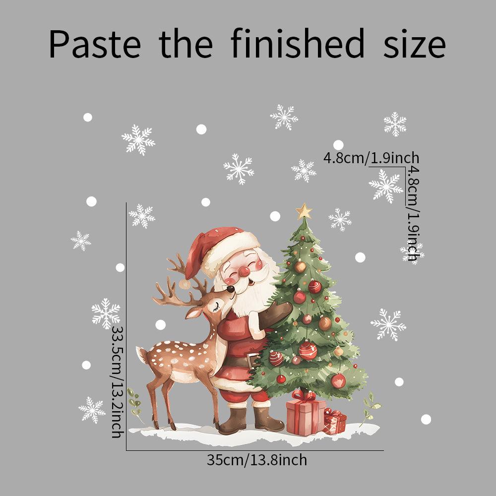 Christmas Home Decoration Stickers Santa Claus Elk Glass Doors and Windows Beautification Window Stickers Happy Holidays
