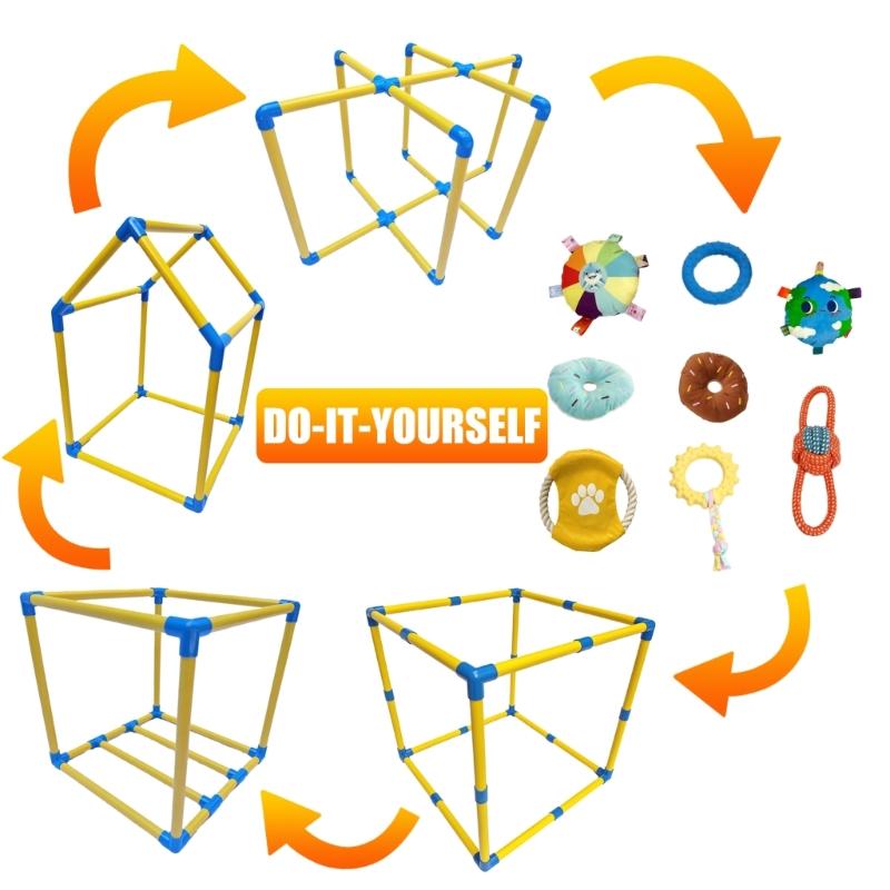 Reconfigurable Toy Structure With 8 Attachments for Rodents Encourages Exercise Indoor Outdoor Use Light weight