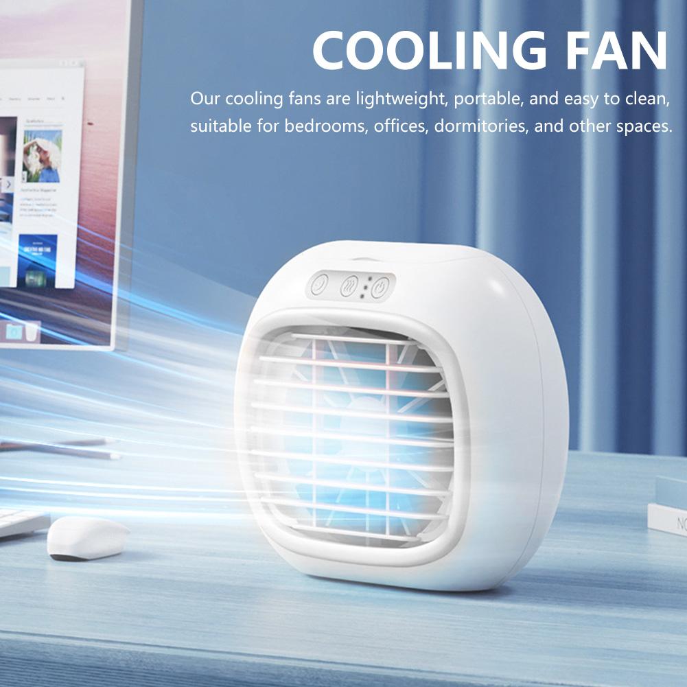 Air Conditioner Fan 3-speed Humidifier Air Cooler Night Light 80ml Water Tank