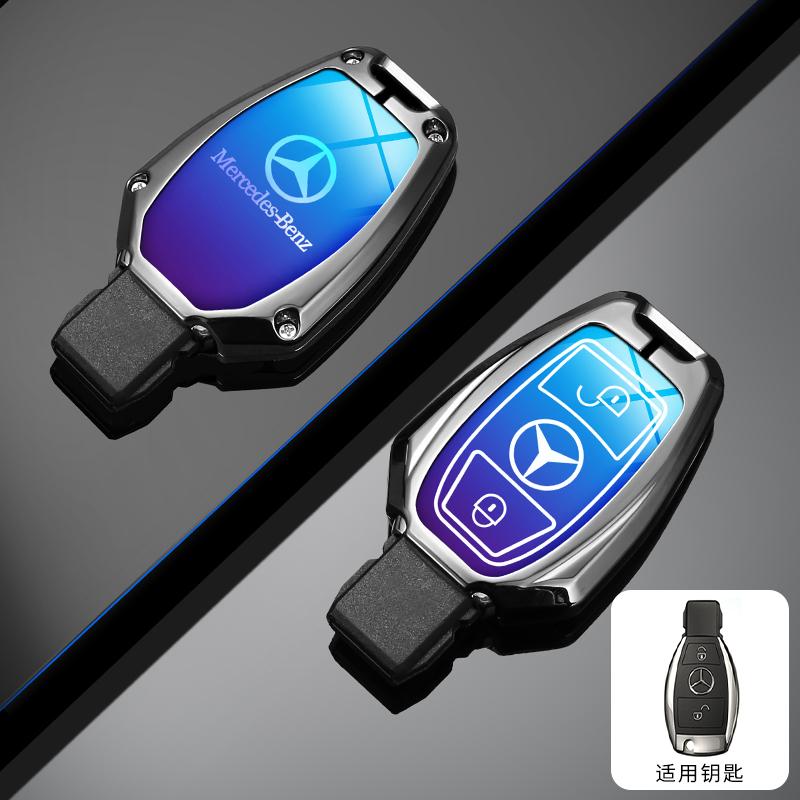 RPO5   Leather Car Key Case Fob for Mercedes Benz A B C S Class AMG GLA CLA GLC W176 W221 W204 W205 Suede Car Key Cover Bag