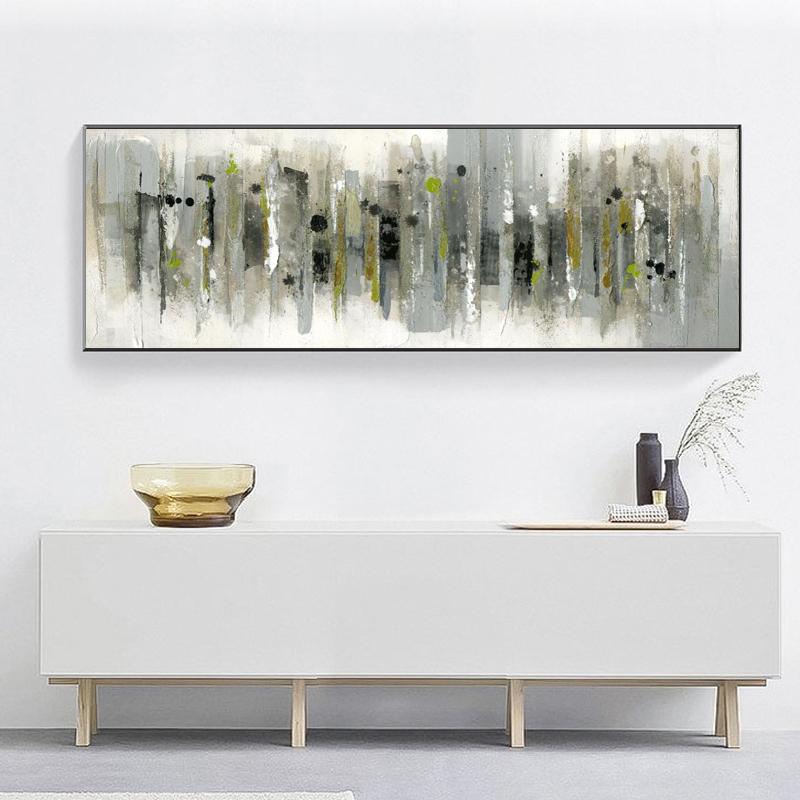 Modern Abstract Gray Green Oil Painting On Canvas Posters and Prints Wall Art Pictures for Living Room Cuadros Decor No Frame