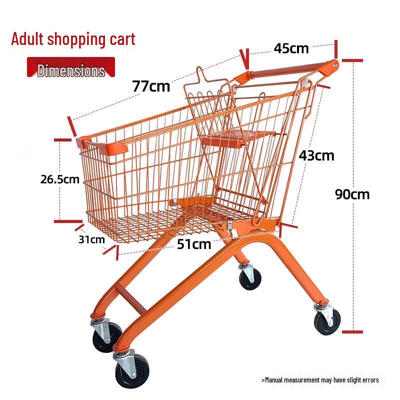 Double Layer Supermarket Shopping Cart