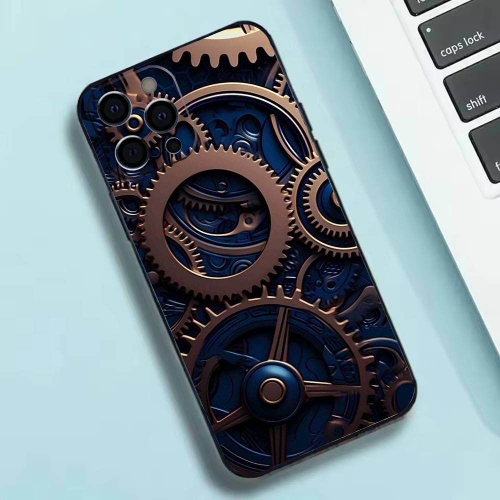 Chromatic Gear pattern Phone Case Silicone Soft For IPhone 17 16 15 14 13 12 11 X XR Plus Pro Max Plus