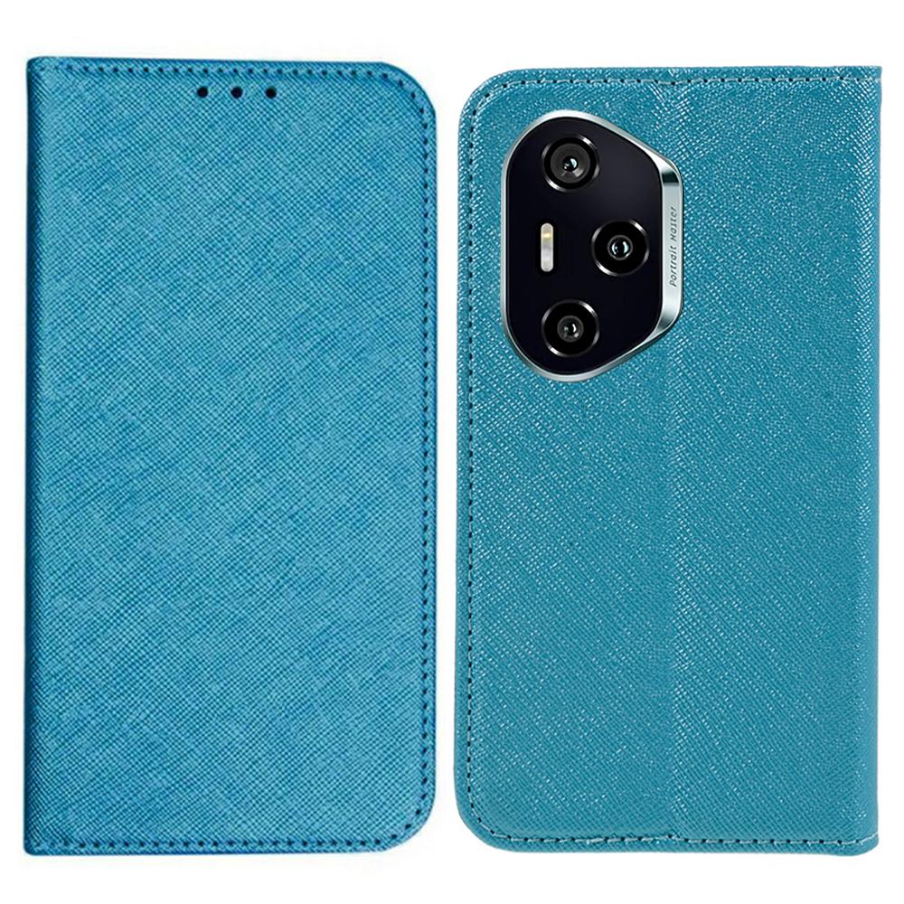 

Для Honor 300 Pro Чехол Кожаный чехол с крестообразной текстурой Скрытая магнитная застежка Sky Blue