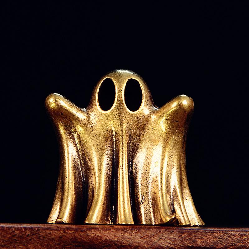 

Punk Brass Halloween Ghost Small Statue Vintage Miniatures Figurines Desktop Decorations Crafts Home Decors Ornaments Sculptures