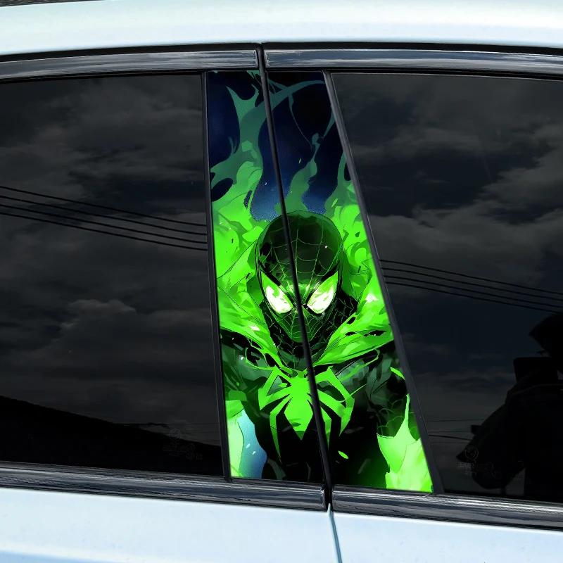 1 buc/2 buc Personaje Film Verde Autocolante Anime Stâlp B Mașină Acoperire Auto Zgârieturi Impermeabil Protecție Solară Autocolante Vinil Decor