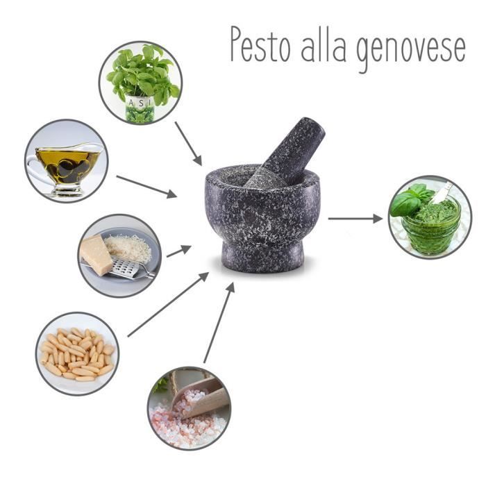 Mortier de cuisine - zeller - ø 9 cm - granit - avec pilon - pratique et élégant