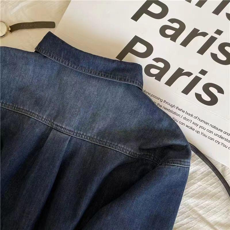 Denim Jacket Women Winter Padded Warm Shirt Double Layer Vintage Padded Warm Jacket