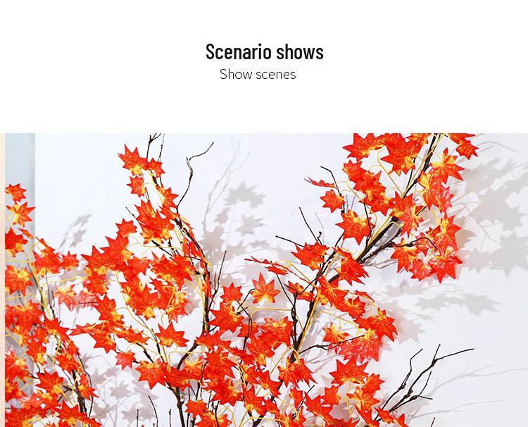 Artificial Red Maple Leaf Branches for Autumn Garden Decor