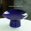 Living Room Household Snacks Tribute Plate Bowl Light Luxury Tea Table Blue and White Ceramic High Foot Tea Tray Fruit Plate