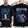 High Quality Soft Tshirt Japanese Anime Solo Leveling T Shirt Men Sung Jinwoo Cartoon Graphic Tees Harajuku Short Sleeve