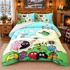 Barbapapa Pattern Bedding 3Pcs Set Bed Sheet And Pillowcases For Indoor Bedroom
