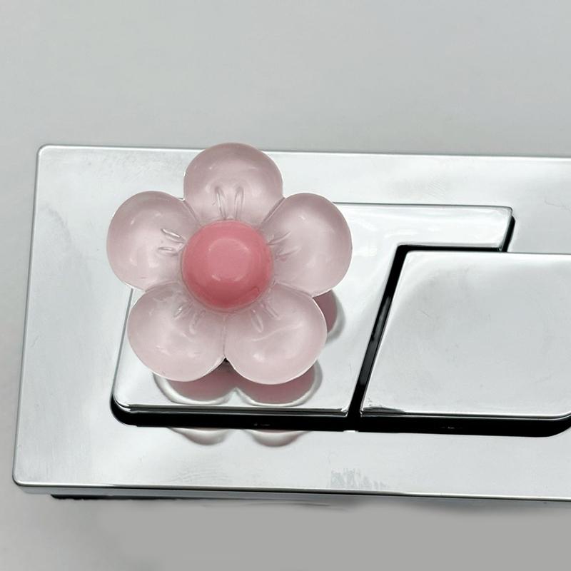 

Кнопка для слива унитаза в форме цветка, самоклеящаяся кнопка для слива унитаза, защита для ногтей, ручка для крышки унитаза, кнопка слива бачка розовый