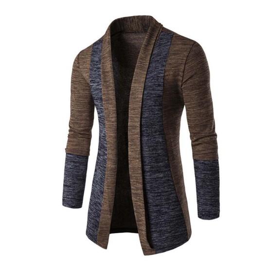 Winter Sweater Coat Contrast Colors Cardigan Vintage Long Sleeve Extra Warm Winter Coat