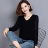 V-neck Sweater Spring and Autumn Women's Knitted Outerwear Top Thin Bottom Shirt