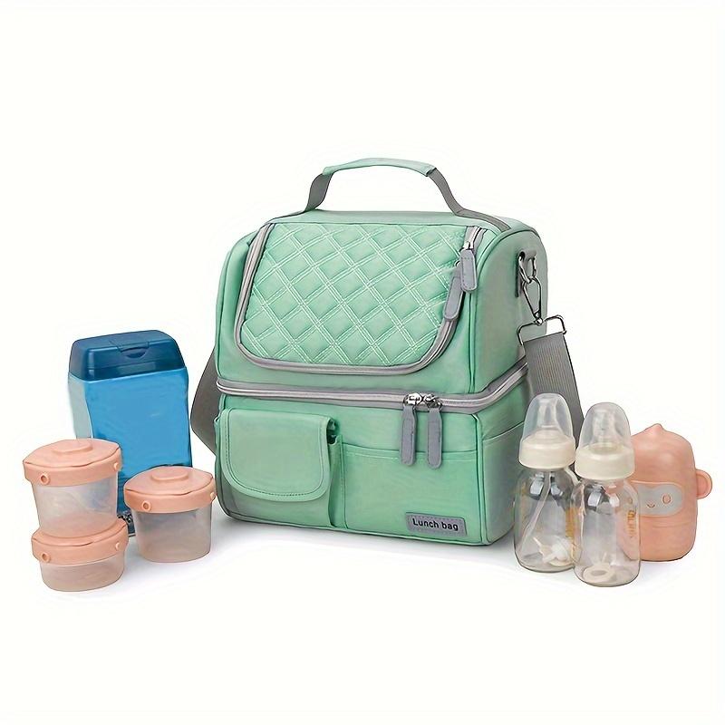 New Large Capacity Double Layer Lunch Bag, Outdoor Picnic Work Lunch Insulated Bag,Simple Portable Crossbody Shoulder Lunch Bag, Non-Food Contact