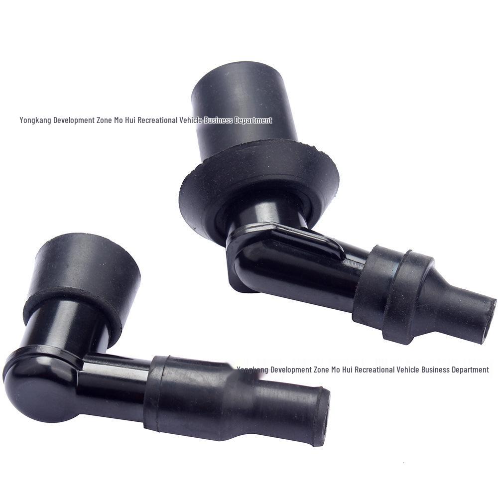 Black High-Voltage Spark Plug Cap for Motorcycle, ATV, Off-Road, and Beach Scooters (50-250CC GY6)
