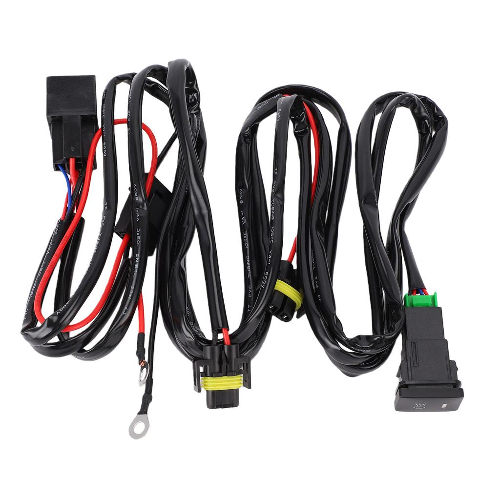 Relay Fog Lamps Socket Wire Connector 40A Heat Proof Waterproofing H11 Fog Light Relay Wiring Harness with Switch