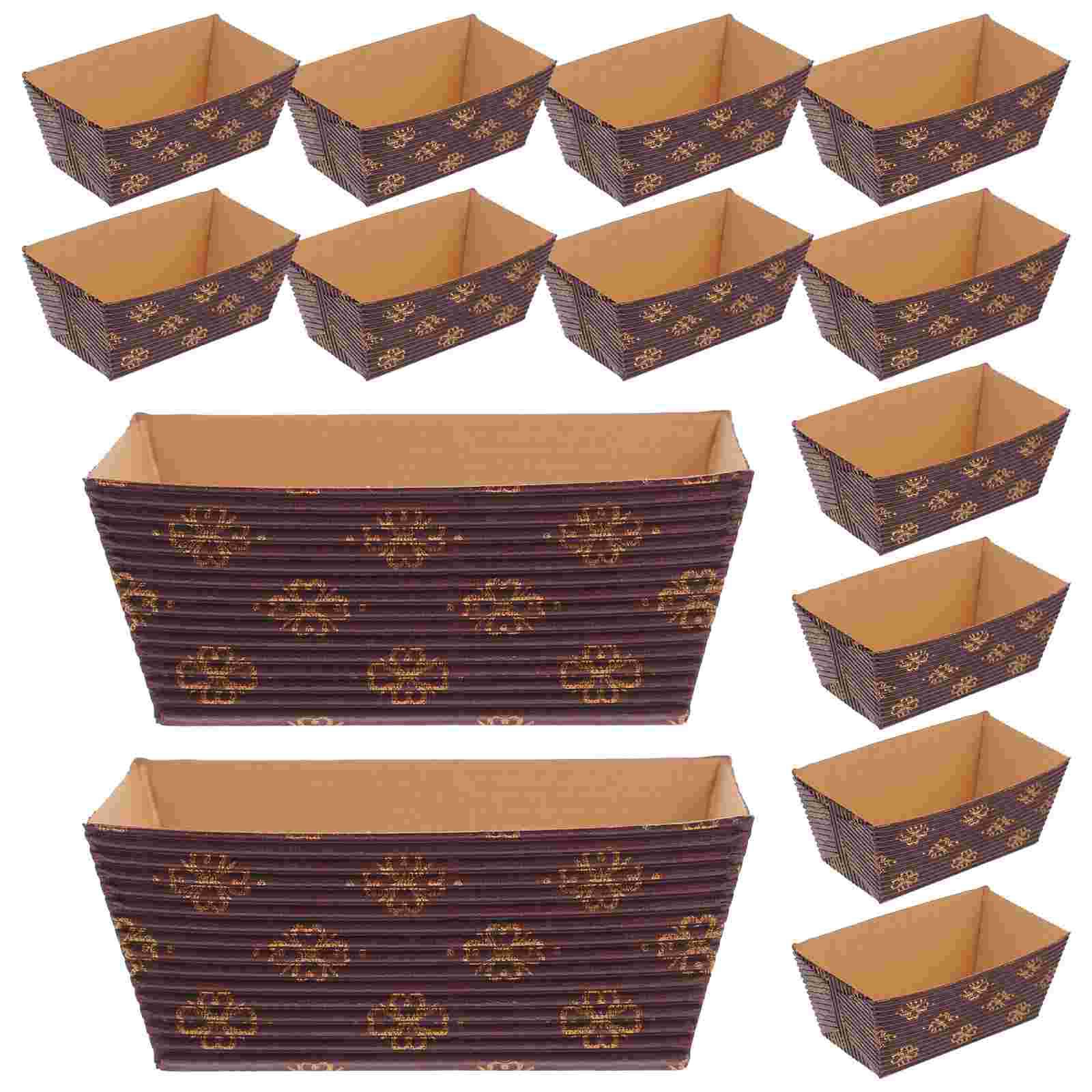 

50 Pcs Corrugated Paper Tray Tins Bread Cloche Oven Trays Large Loaf Pans for Cake