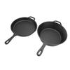 2Pcs Skillet Even Heating Versatile Efficient Cooking Convenient Handle Cast Iron Frying Pan for Home Kitchen