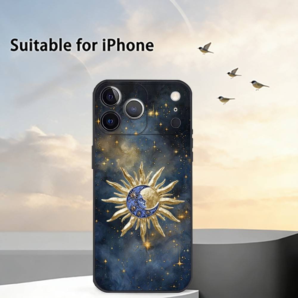 

Funny S-Sun Moon Face Phone Case Silicone Soft For IPhone 17 16 15 14 13 12 11 X XR Plus Pro Max Plus iPhone14Plus