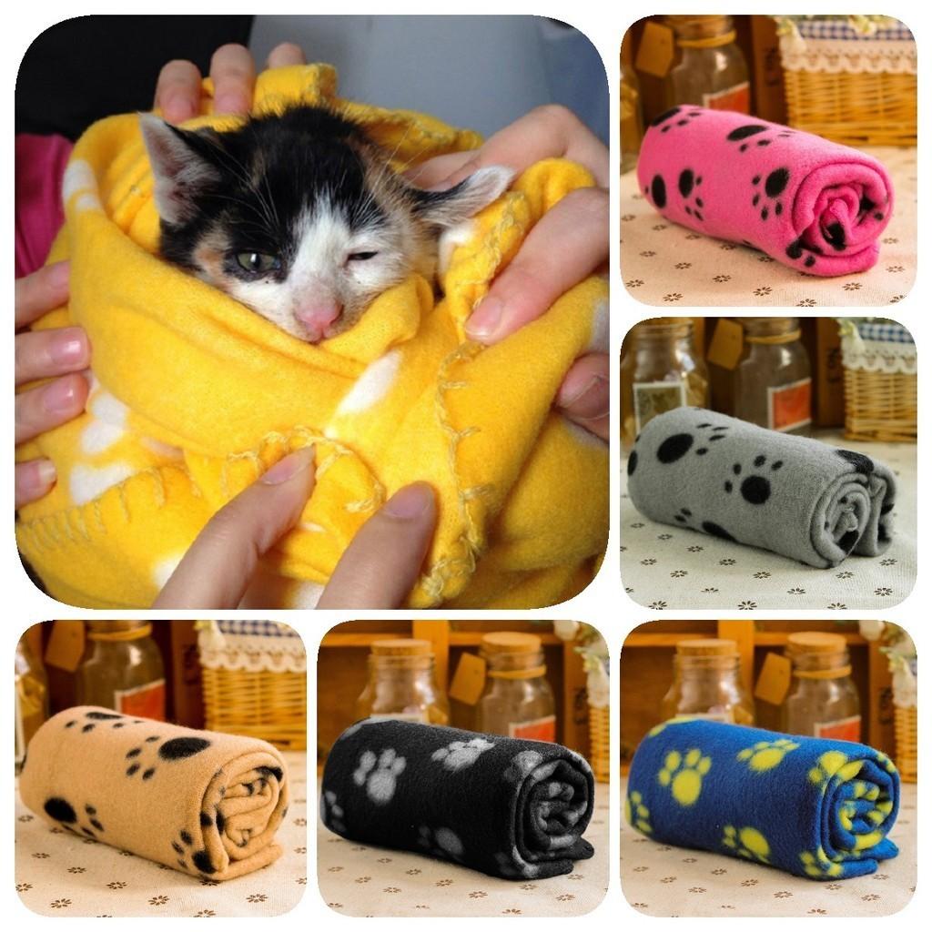Soft Warm Reversible Pet Blanket Cozy Double-sided Fleece For Dogs And Cats