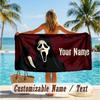 Custom Text Beach Towel, Soft Absorbent Swimming Multi-use TowelScream Ghostface