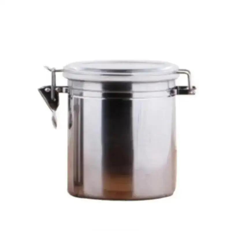 Контейнер для герметичного хранения из нержавеющей стали с прозрачной крышкой контейнер для кофе чая влагозащищенный контейнер для хранения и сохранения сухофруктов 10x105 cm 790₽