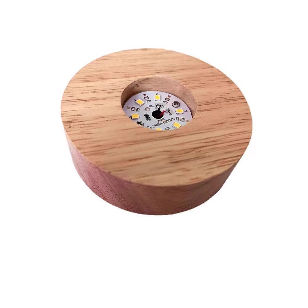 Luksusowa Podkładka Drewniana z Podświetleniem na Kieliszki do Wina i Koktajle