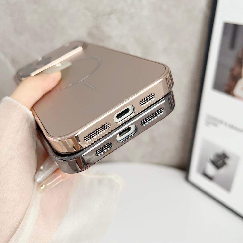 Coque Magnétique Mate PC Plaqué Pour Magsafe Charge Sans Fil Pour iPhone 12 13 14 15 16 17 Pro Max Air Protection d'Objectif en Verre