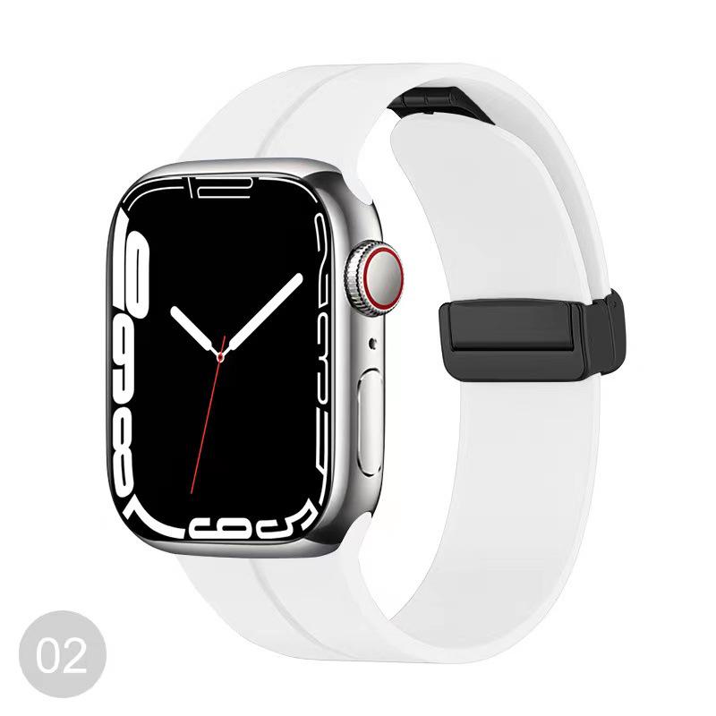 Magnetic Silicone Sport Band with Folding Buckle for iWatch/Apple Watch S10