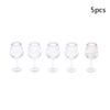 5Pcs Dollhosue Miniature Red Wine Cup Wine Glasses Doll House Foods Groceries Kitchen Fairy Garden Scene Decor Furniture Toy