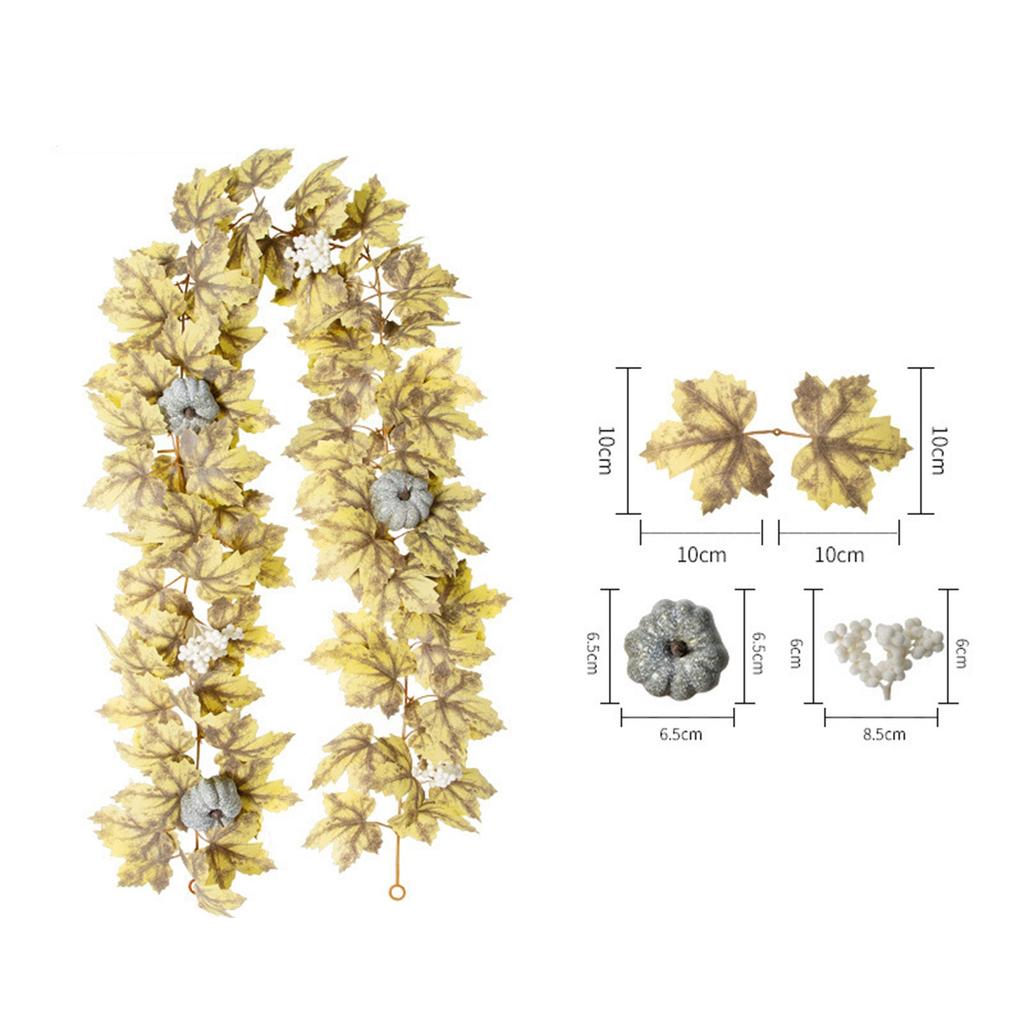 Plante artificiale de interior, frunze de arțar artificiale, flori de mătase, pentru festival, ghirlandă suspendată, decorație de viță de vie de artar pentru nuntă, nuntă