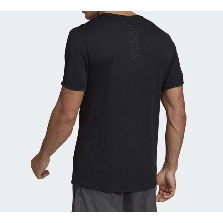 Adidas T Shirts Men's Black Crew Neck Moderate Straight Fit DQ1846