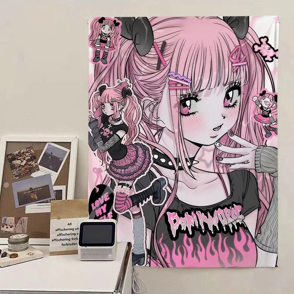 2025 new Japanese anime girl Print Party Tapestry Student Dormitory Bedside Bedroom Decoration Hanging Rental House Tapestry