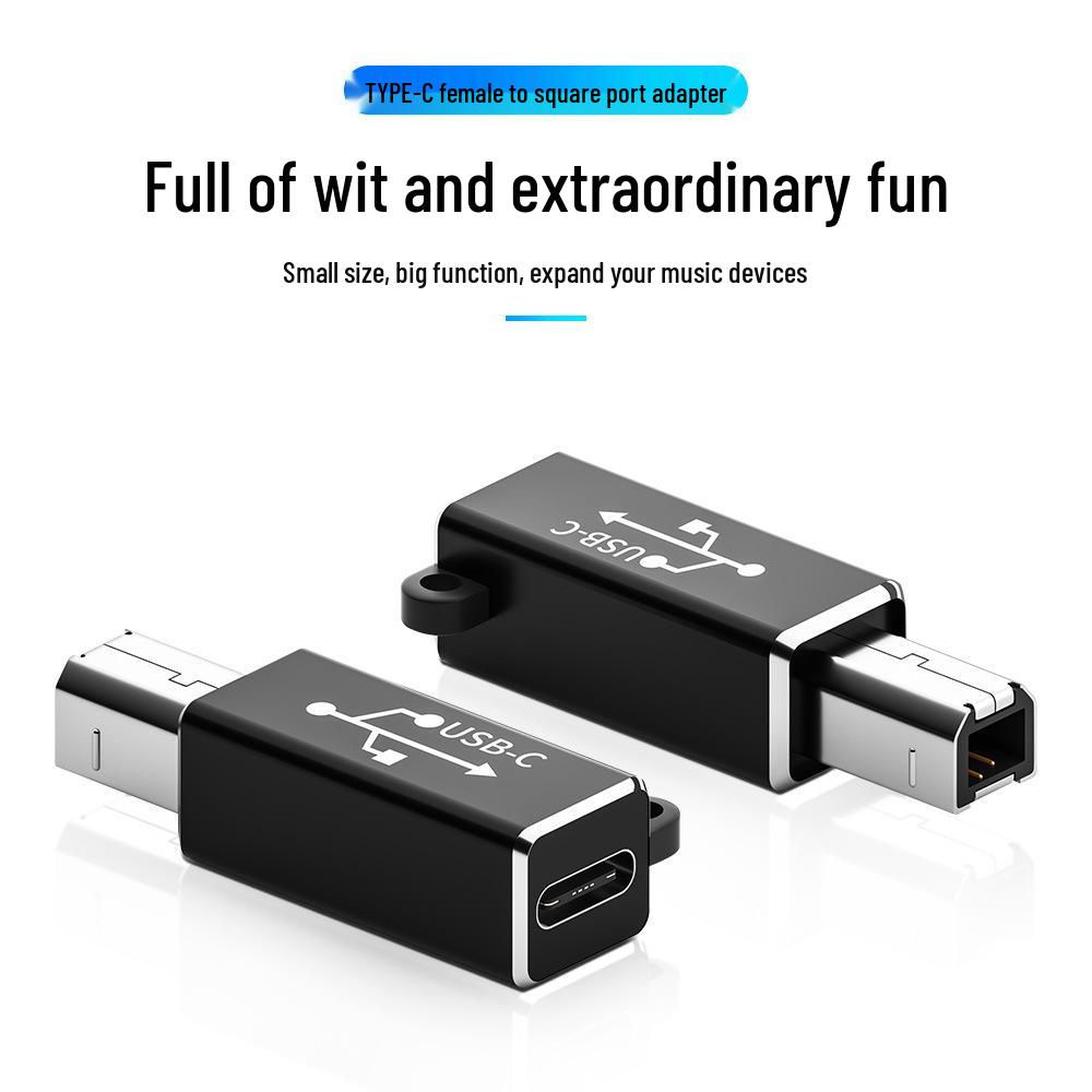 Type-C Female to Square Port Adapter for Printer and Electric Piano Connection