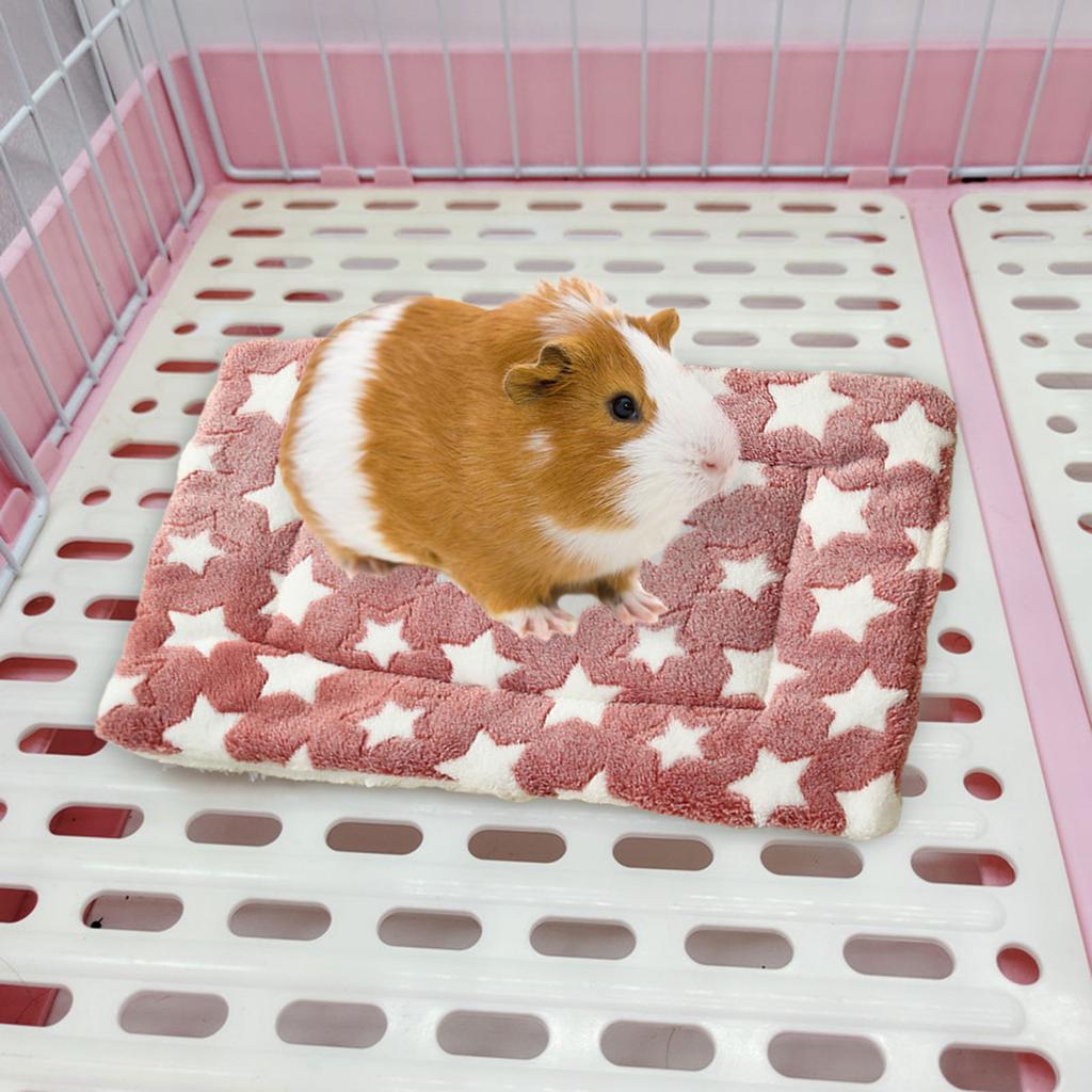 2PCS Rabbit Sleeping Bed Mat Small Pet Soft Thick Fleece Winter Warm Bed Pad Habitat Decor for Squirrels Chinchillas