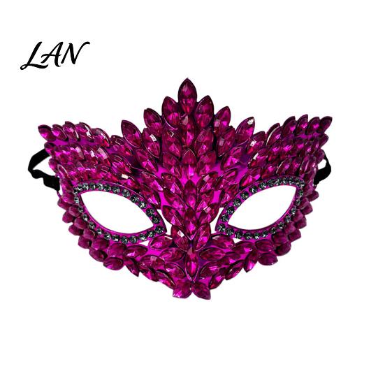 Elegant Costume Party Mask Gothic Cat Eye Masquerade Mask, Rhinestone Vintage Half Face, Sexy Shining Venetian Style Halloween Costume, Glitter