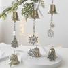 Iron Christmas Bell with Ribbon Window Pendants Door Hanging Decoration  Shopping Mall