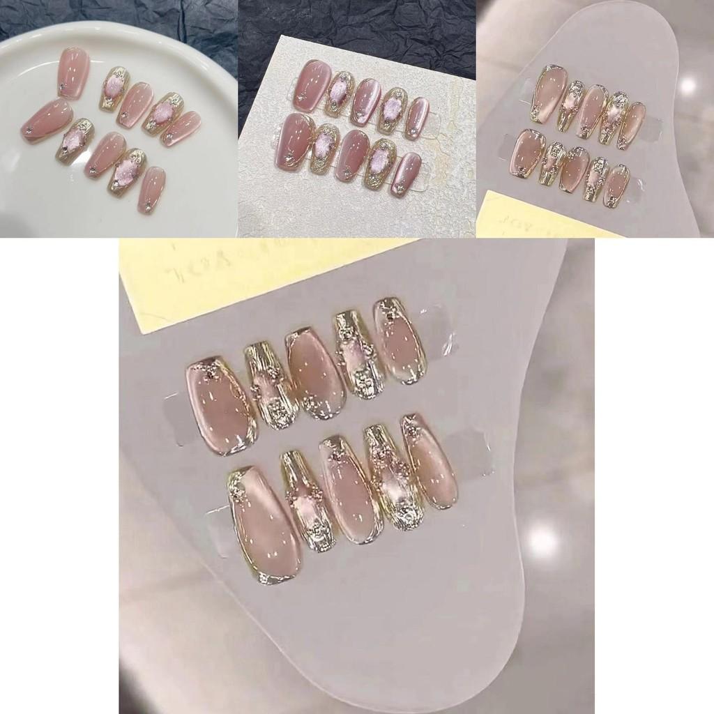 Tragefertige Nagelkunst Rosa Farbe Cat Eye Vintage Stil 375 Göttin Mädchen Kleine Größe S