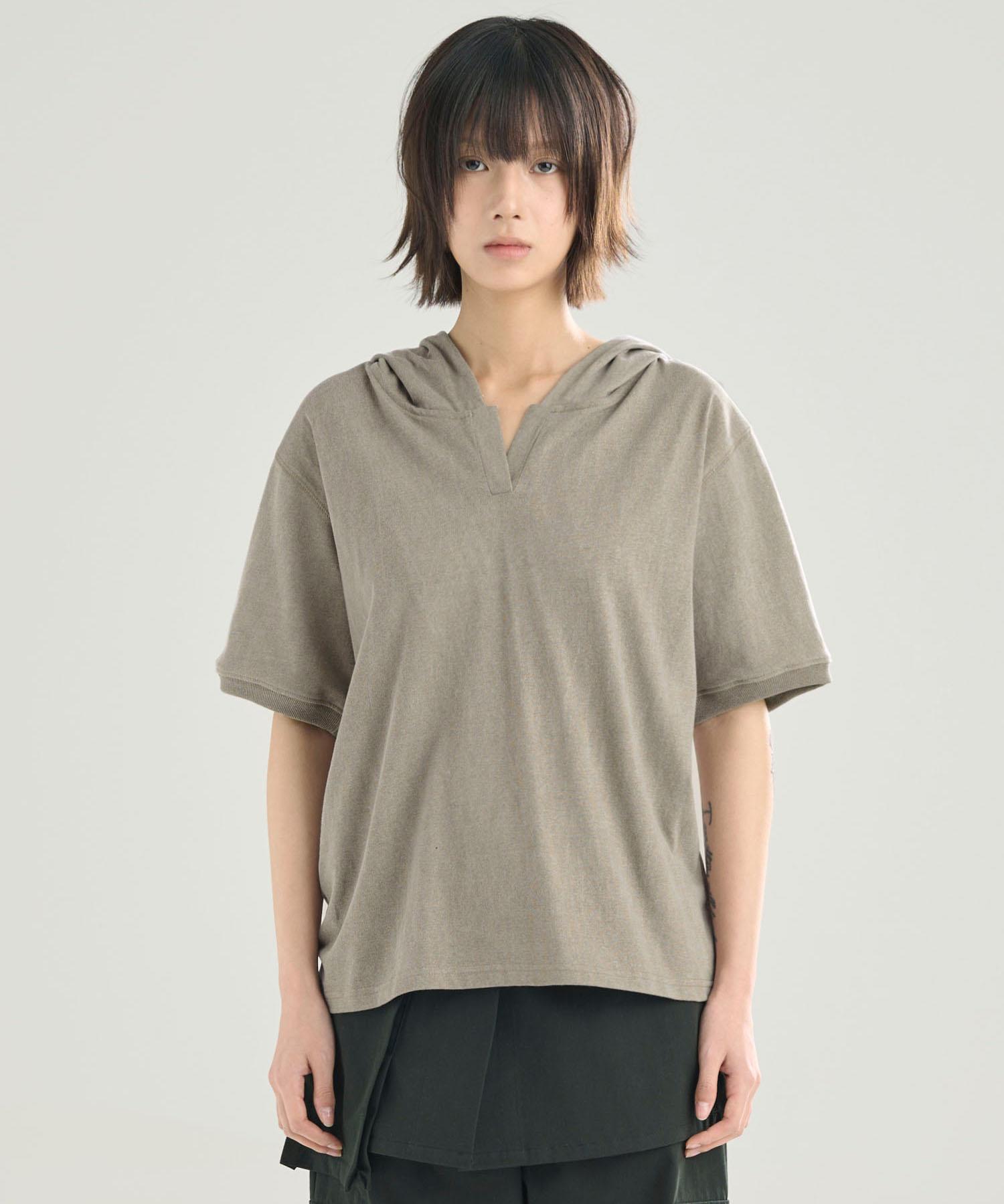 Sunnid Pigment Hoodie T-Shirt Beige Navy/Free
