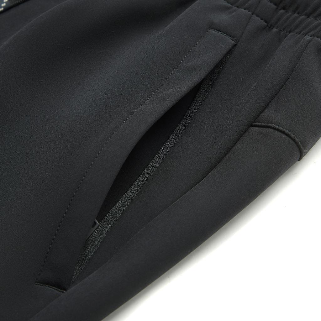 Li Ning Basketball Series Casual Loose Mid Waist Knitted Sports Pants Men bottoms Black AYKU139-1