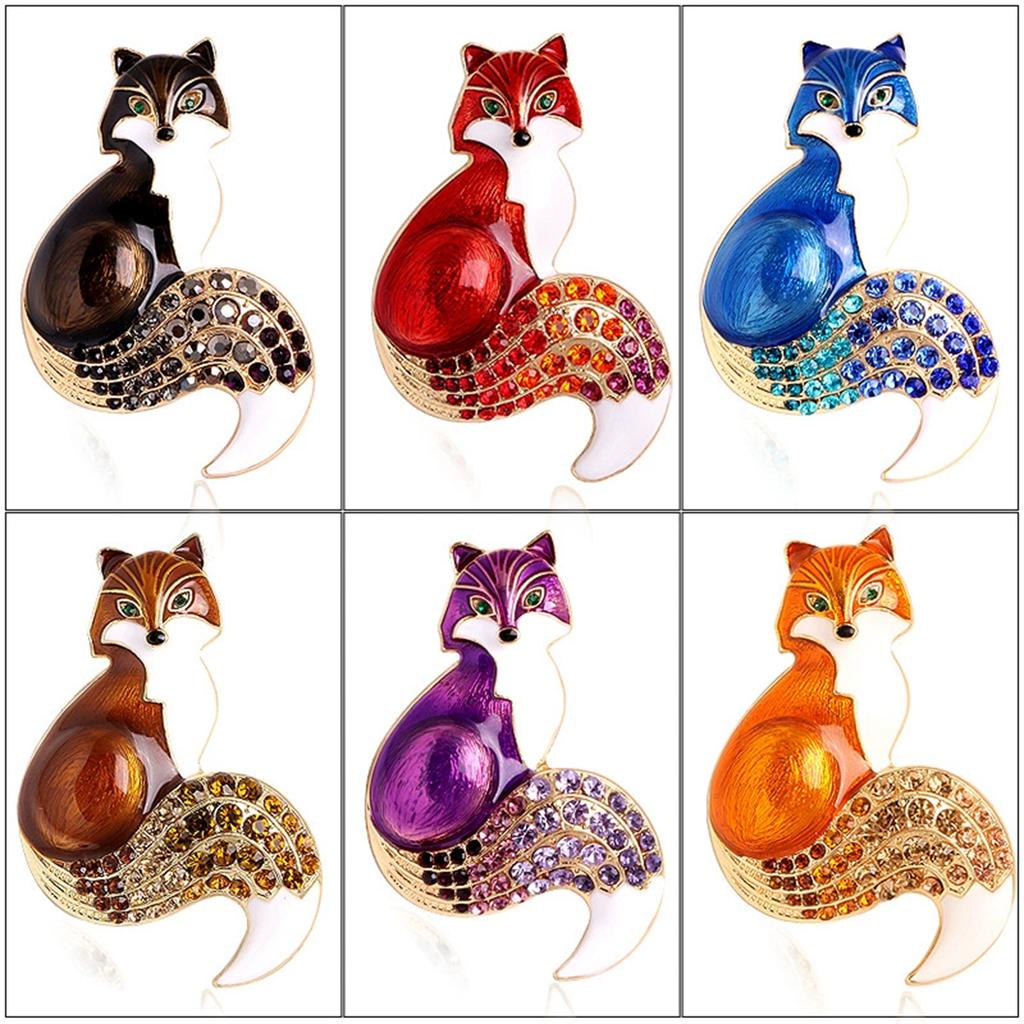 Dripping Oil Retro Fox Brooch Exquisite Charm Pin Creative Fashion Elegant Y2K Jewelry Accessories Party Birthday Gift Souvenir