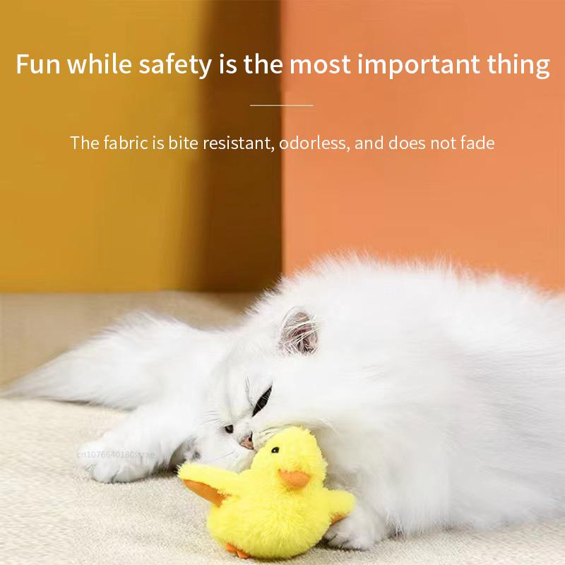 Katzenspielzeug mit flatternder Ente, interaktives elektrisches Vogelspielzeug, waschbares Katzenplüschspielzeug mit Katzenminze, Vibrationssensor, Katzenspiel, Spielzeug für Kätzchen